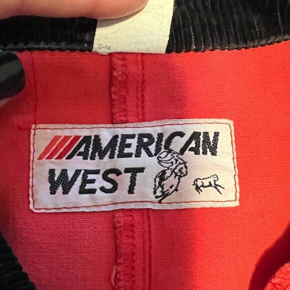 Vintage American West Red Coveralls Jumpsuit Workwear ~ Size Small- Snap Legs - Picture 4 of 5